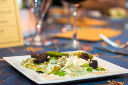 Pea salad appetizer ready to be eaten