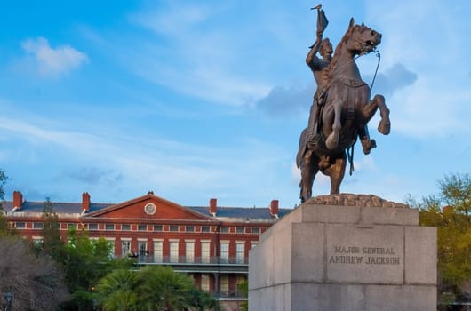 Andrew Jackson statue and Pontalba Apartments, New Orleans