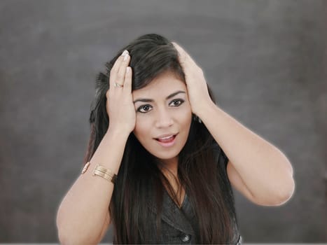 Woman with astonished expression