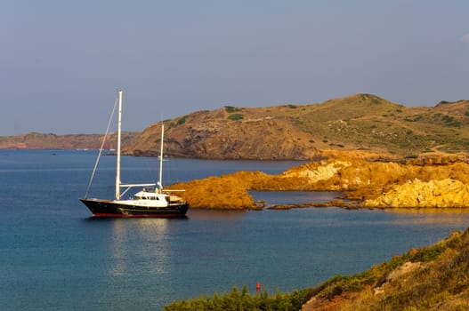 View of Cala Pregonda  beach in Menorca, Balearic Islands, Spain