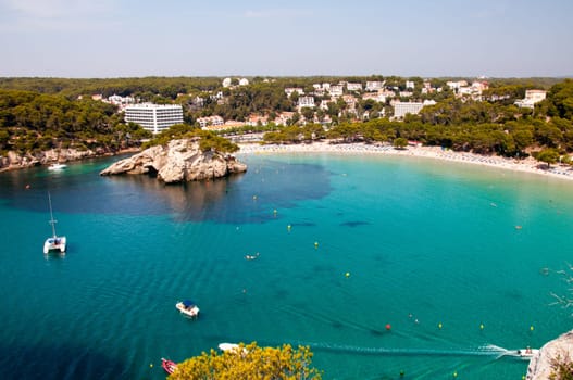 View of Cala Galdana  beach in Menorca, Balearic Islands, Spain