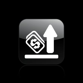 Vector illustration of single isolated earning increase icon