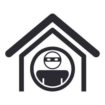 Vector illustration of single isolated home thief icon