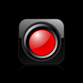 Vector illustration of single isolated red traffic light icon