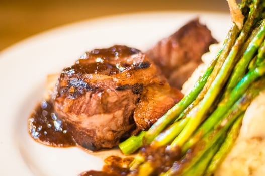 Filet mignon steak on a plate