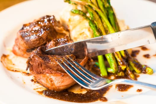 Filet mignon steak on a plate