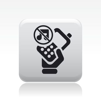 Vector illustration of single isolated mute phone icon