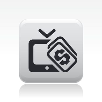 Vector illustration of single isolated pay tv icon
