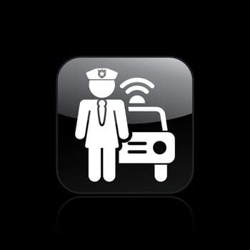 Vector illustration of single isolated police girl icon