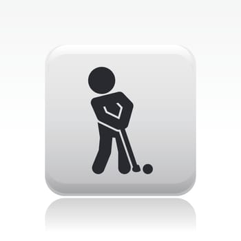 Vector illustration of single isolated golf player icon