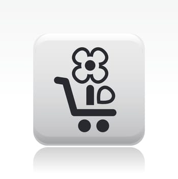 Vector illustration of single isolated flower sale icon