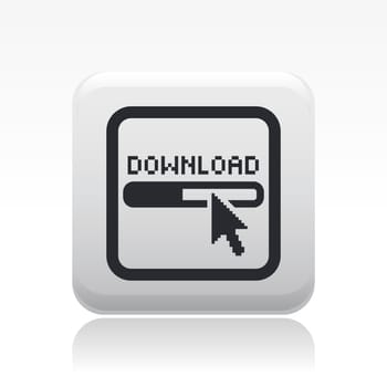 Vector illustration of single isolated download icon