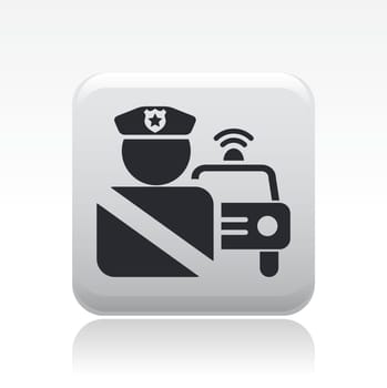 Vector illustration of single isolated police car icon
