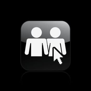 Vector illustration of single isolated social web icon