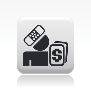 Vector illustration of single isolated accident icon