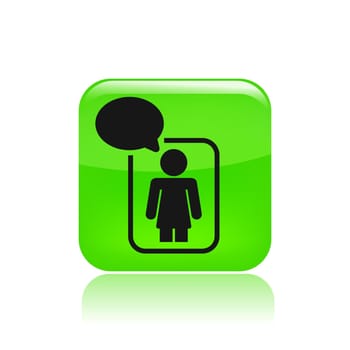 Vector illustration of single isolated chat girl icon