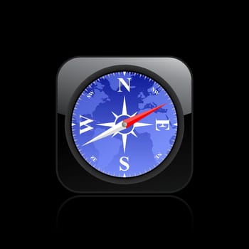 Vector illustration of single isolated compass icon