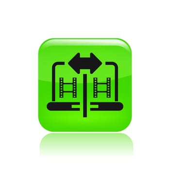 Vector illustration of single isolated film sharing icon