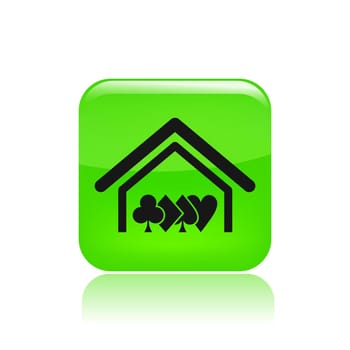 Vector illustration of single isolated poker house icon