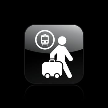 Vector illustration of single isolated train station icon