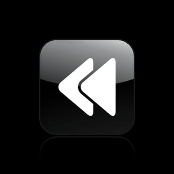 Vector illustration of single isolated rewind icon