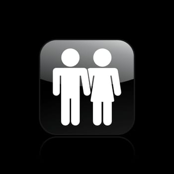 Vector illustration of single isolated couple icon