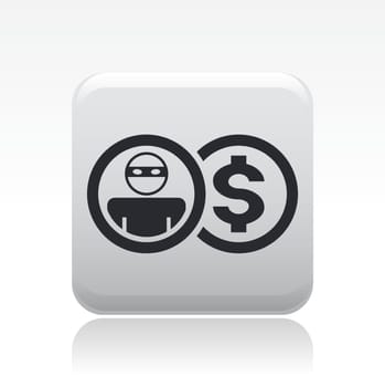 Vector illustration of single isolated thief icon