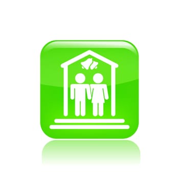 Vector illustration of single isolated marriage ceremony icon