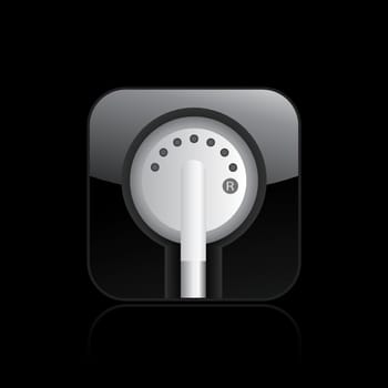 Vector illustration of single isolated earphones icon
