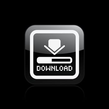 Vector illustration of single isolated download icon