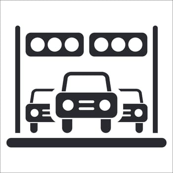 Vector illustration of single isolated arrival race icon