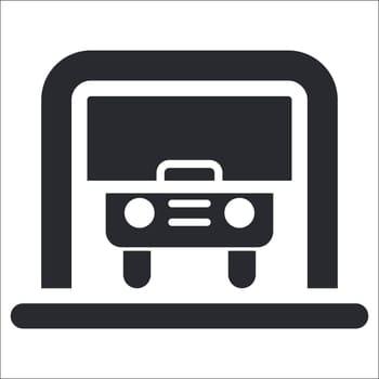 Vector illustration of single isolated garage icon