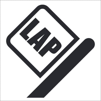 Vector illustration of single isolated lap flag icon