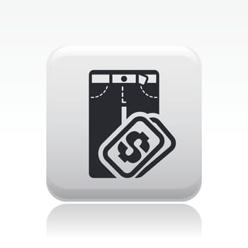 Vector illustration of single isolated jeans sale icon