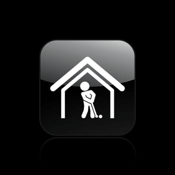 Vector illustration of single isolated golf player icon