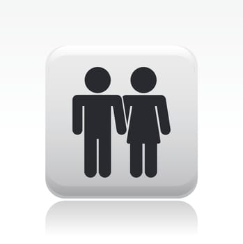 Vector illustration of single isolated couple icon