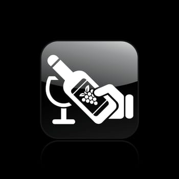 Vector illustration of single isolated wine icon