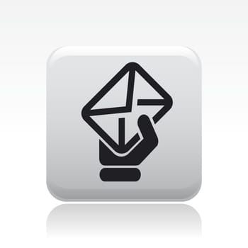 Vector illustration of single isolated mail hand icon