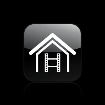 Vector illustration of single isolated home video icon