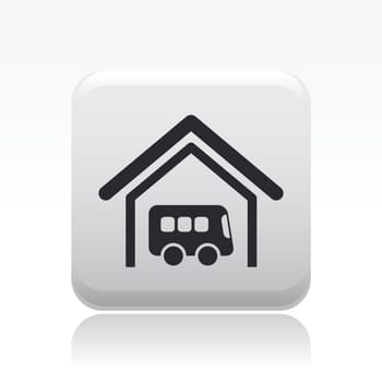 Vector illustration of single isolated bus station icon