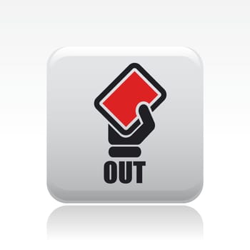 Vector illustration of single isolated red out icon