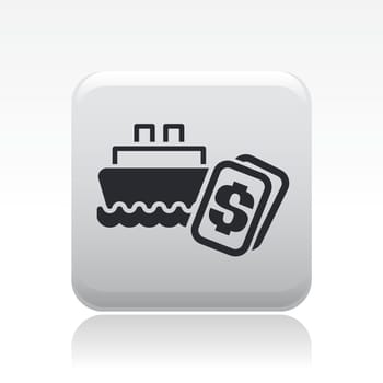 Vector illustration of single isolated boat price icon
