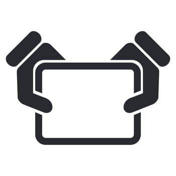 Vector illustration of single isolated tray icon