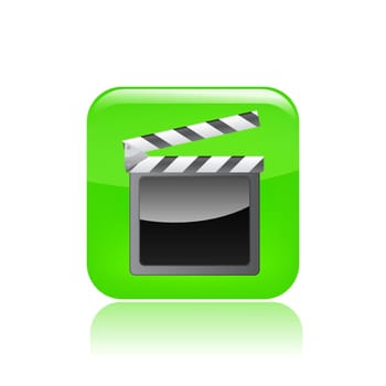Vector illustration of single isolated clapper icon