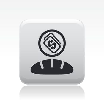 Vector illustration of single isolated food price icon