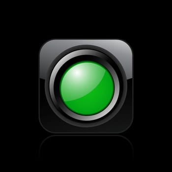 Vector illustration of single isolated green light icon