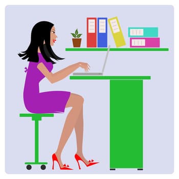 Vector illustration of single isolated secretary icon