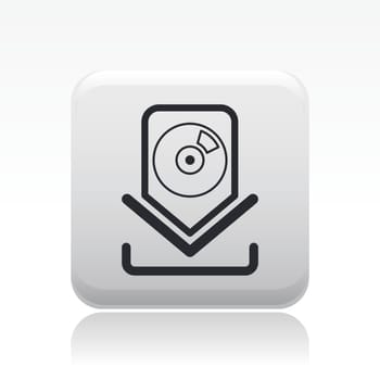 Vector illustration of single isolated cd download icon