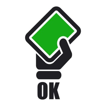 Vector illustration of single isolated ok icon