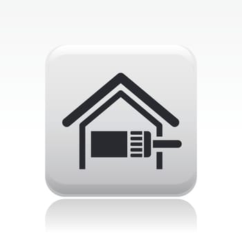 Vector illustration of single isolated paint home icon